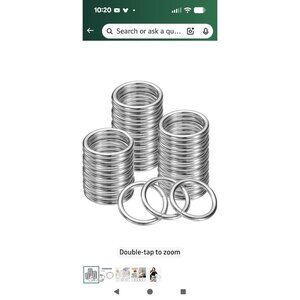 100Pcs Metal O Rings, 1.5" Round Ring Buckles Non-Welded Metal Rings Silver Tone